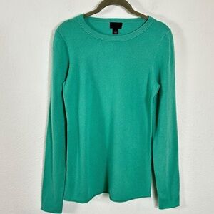 J.Crew Collection Italian Cashmere Long Sleeve T-Shirt Sweater Small Emerald